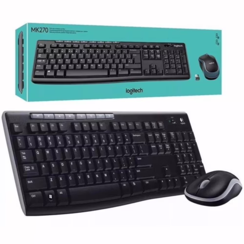 Combo Teclado Mouse Logitech Mk270 Inal_¡mbrico Negro