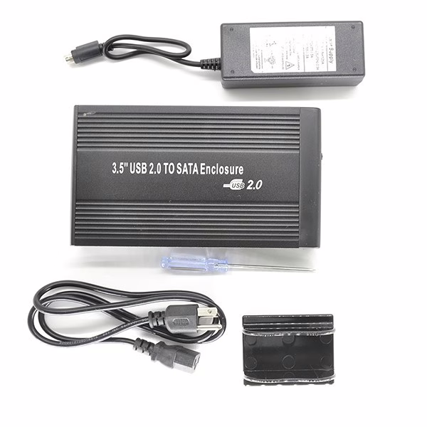 Caja Externa 3.5" SATA USB 3.0 para Disco Duro, Aluminio, Negra