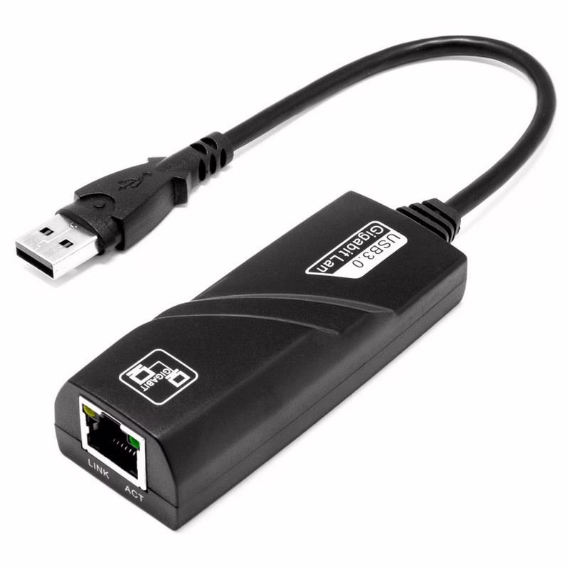 CONVERTIDOR USB 3.0 A RJ45 LAN GIGABIT – Alta velocidad, sin drivers, plug & play