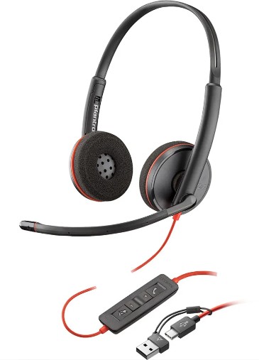 Auriculares USB Plantronics Blackwire 3220 – Sonido Estéreo y Micrófono con Cancelación de Ruido