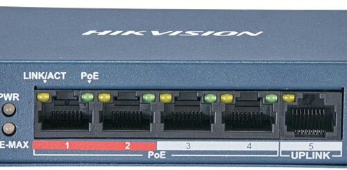 Switch PoE 4 Puertos Hikvision DS-3E0105P-E/M Transmisión 300m