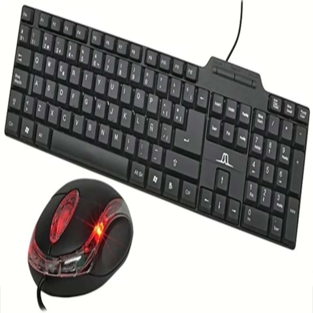 Combo Teclado y Mouse Jaltech A87 USB – Teclado de Membrana + Mouse Óptico, Negro