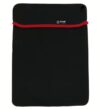 Funda reversible para laptop 15.6" BASIK TECH – Neopreno grueso, doble faz rojo/negro, protección antigolpes