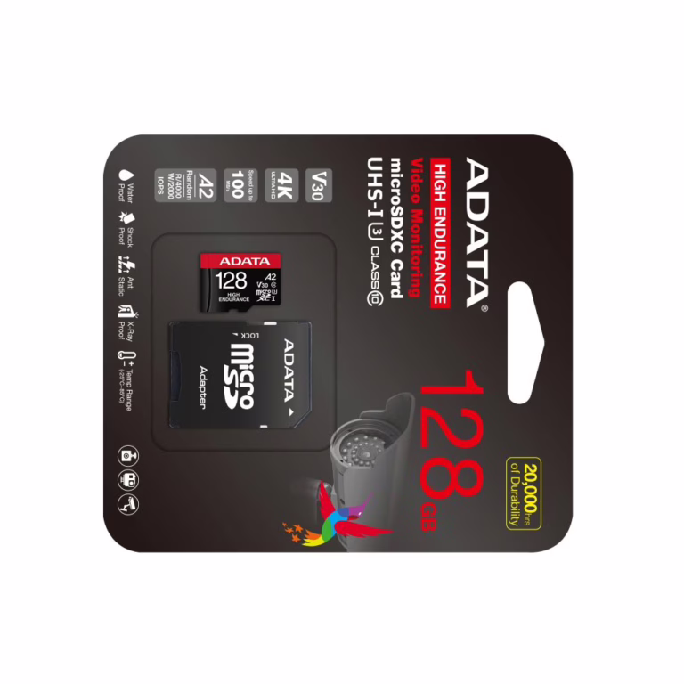 Memoria MicroSD ADATA A2-V30 128GB Alta Resistencia Videovigilancia
