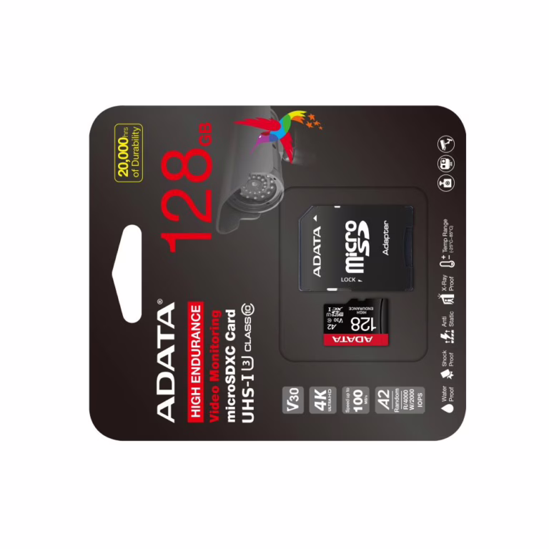 Memoria MicroSD ADATA A2-V30 128GB Alta Resistencia Videovigilancia