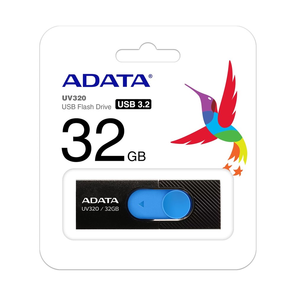 Memoria USB ADATA UV320 3.2 32GB Negro con Azul