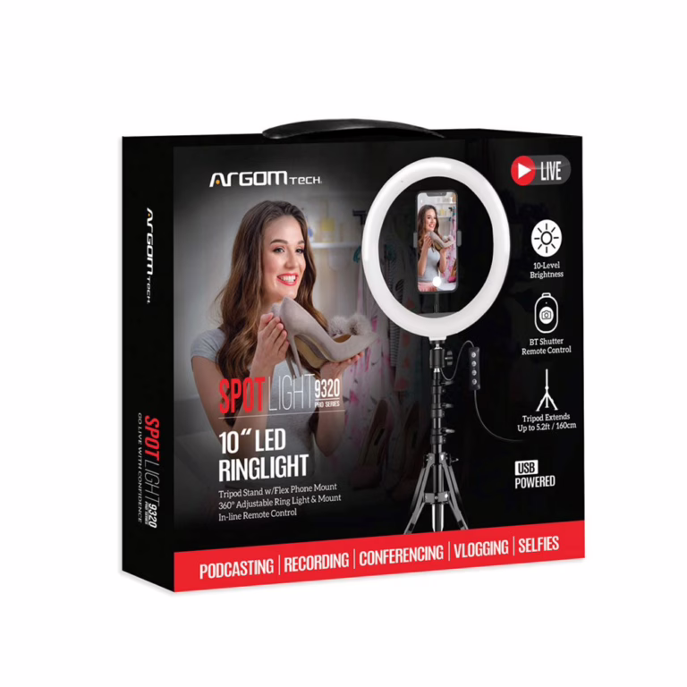 Aro de Luz LED Argom 10" Trípode Completo Profesional 120 LEDs