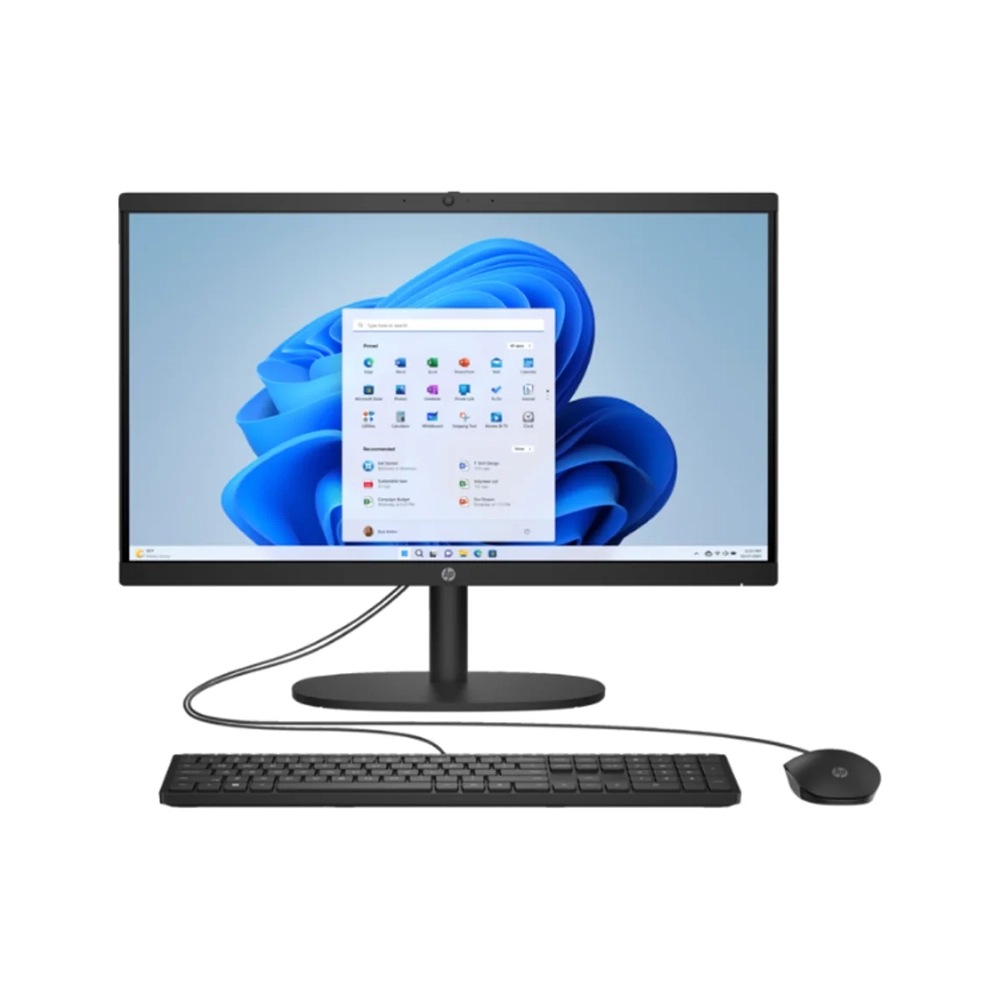 All in One HP 21.5" Celeron N100 8GB 256GB SSD Linux Negra Compacta