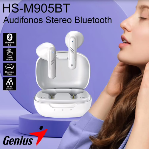 Audífonos Bluetooth Genius HS-M905BT con Reducción de Ruido – Blancos