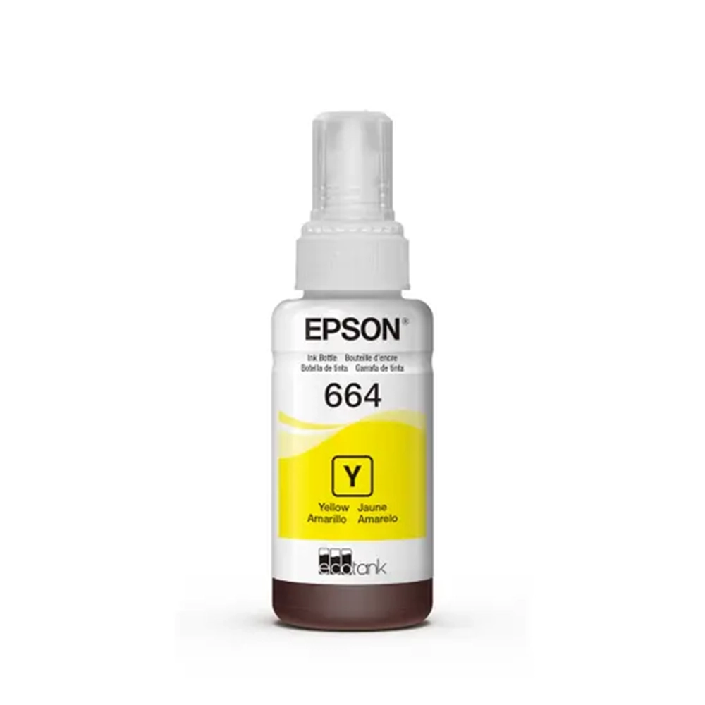 Botella Tinta Amarilla Epson T664 L200 Colores Brillantes Original