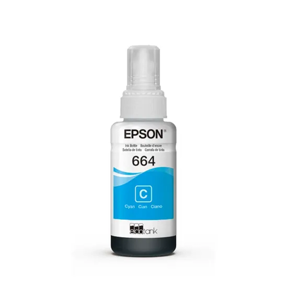 Botella Tinta Cyan Epson T664 L200 Impresiones Nítidas y Duraderas