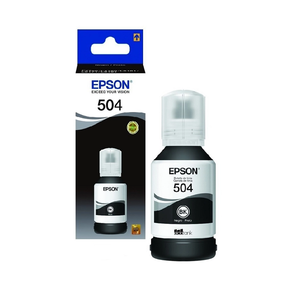 Botella Tinta Negra Epson T504 XL Original EcoTank Alto Rendimiento