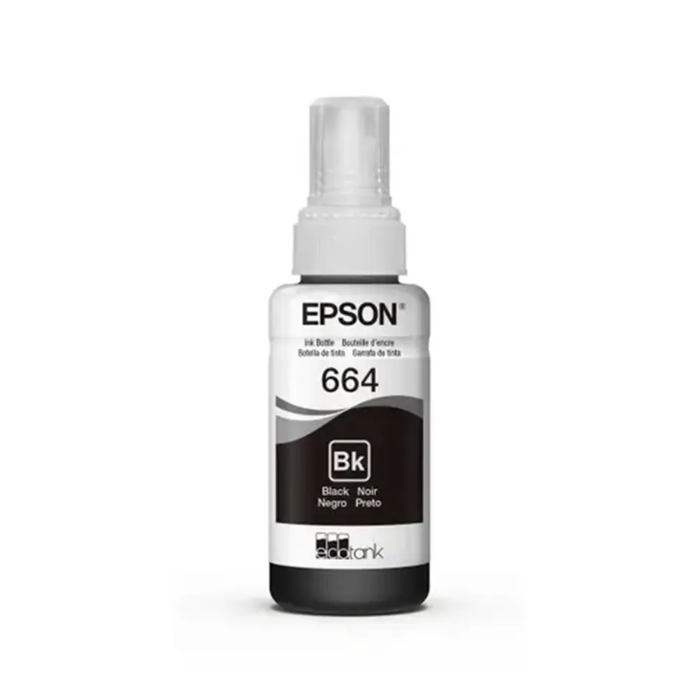 Botella Tinta Negra Epson T664 L200 Impresión Profesional Original
