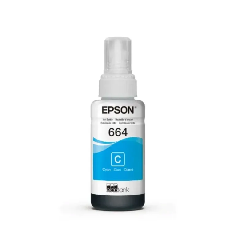 Tinta Cian Epson 664 Original 70ml Fidelidad y Rendimiento EcoTank