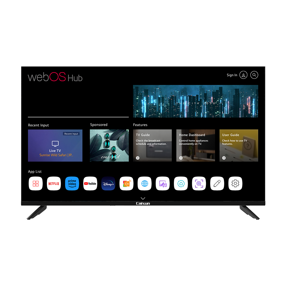 Tv Caixun 65"-HD-Smart TV-WebOs TV-marco delgado.