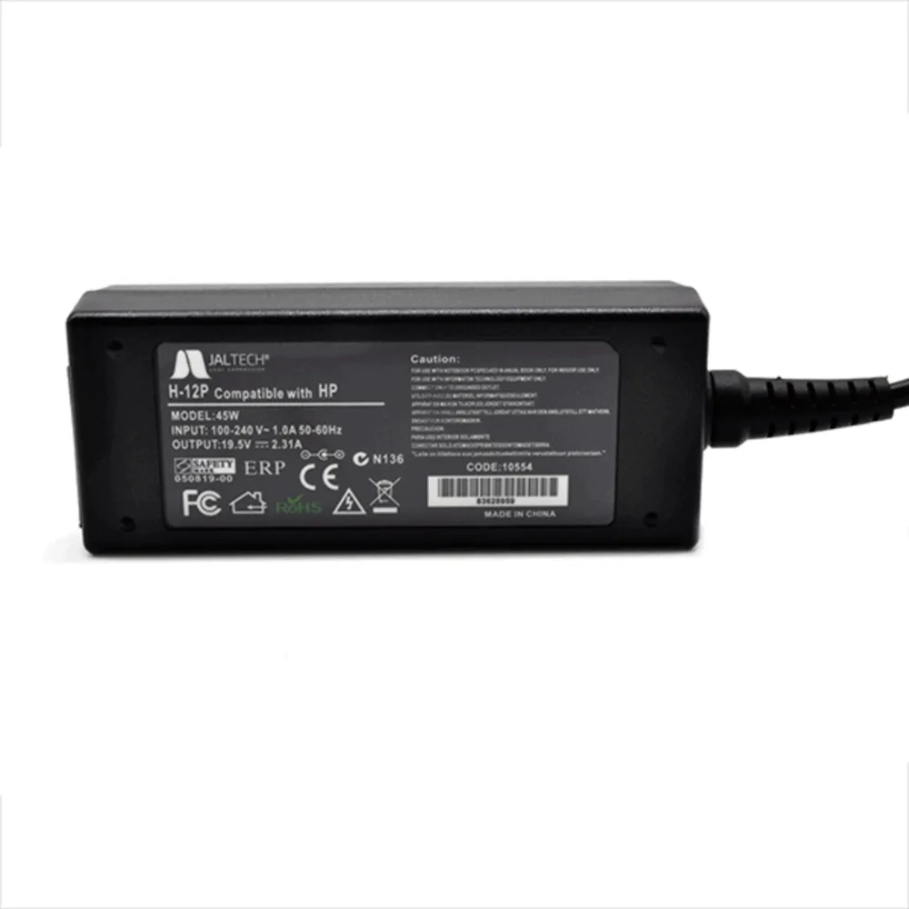 Cargador Jaltech para HP Ultra 19.5V 2.31A – Punta Azul 4.5 x 3.0 mm, Cable Plano