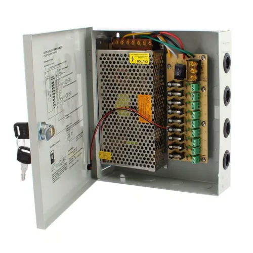 Fuente de Alimentación CCTV 12V DC – 9 Salidas, 15A | Energía Segura y Estable