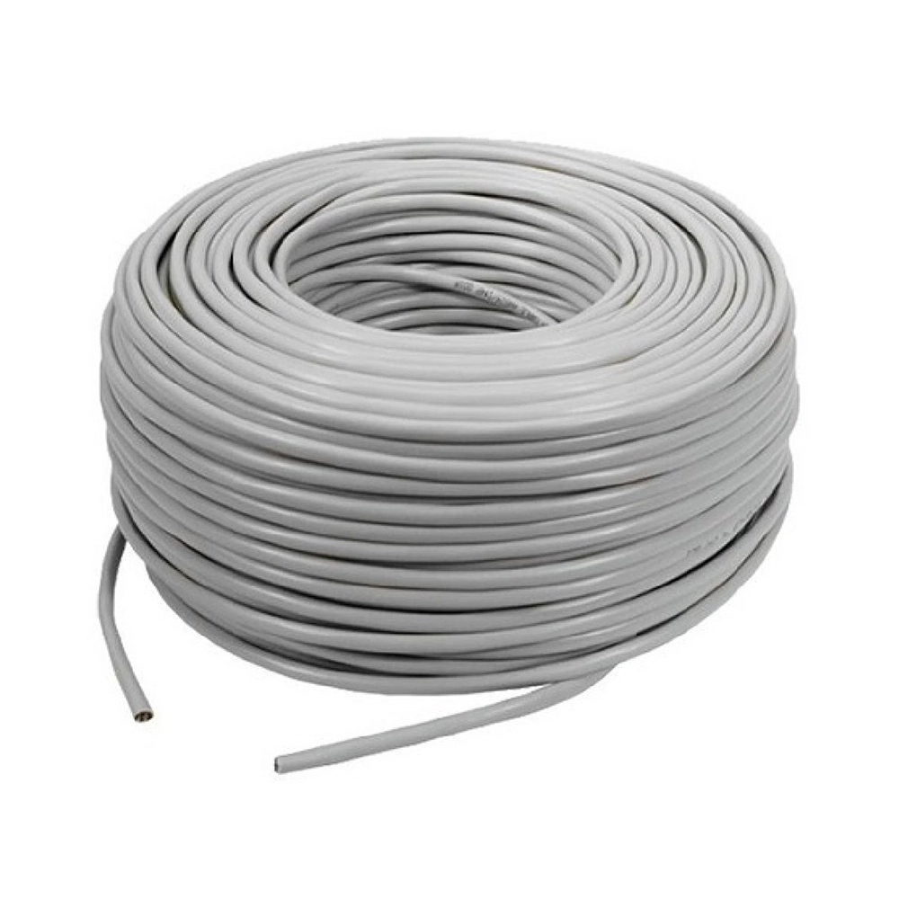 Cable UTP Cat6 Interior 100 m – CCA, Hilo Mensajero, Color Blanco, Ideal para CCTV