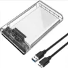Caja Disco Duro Externa USB 3.0 Transparente 2.5” Sin Tornillos