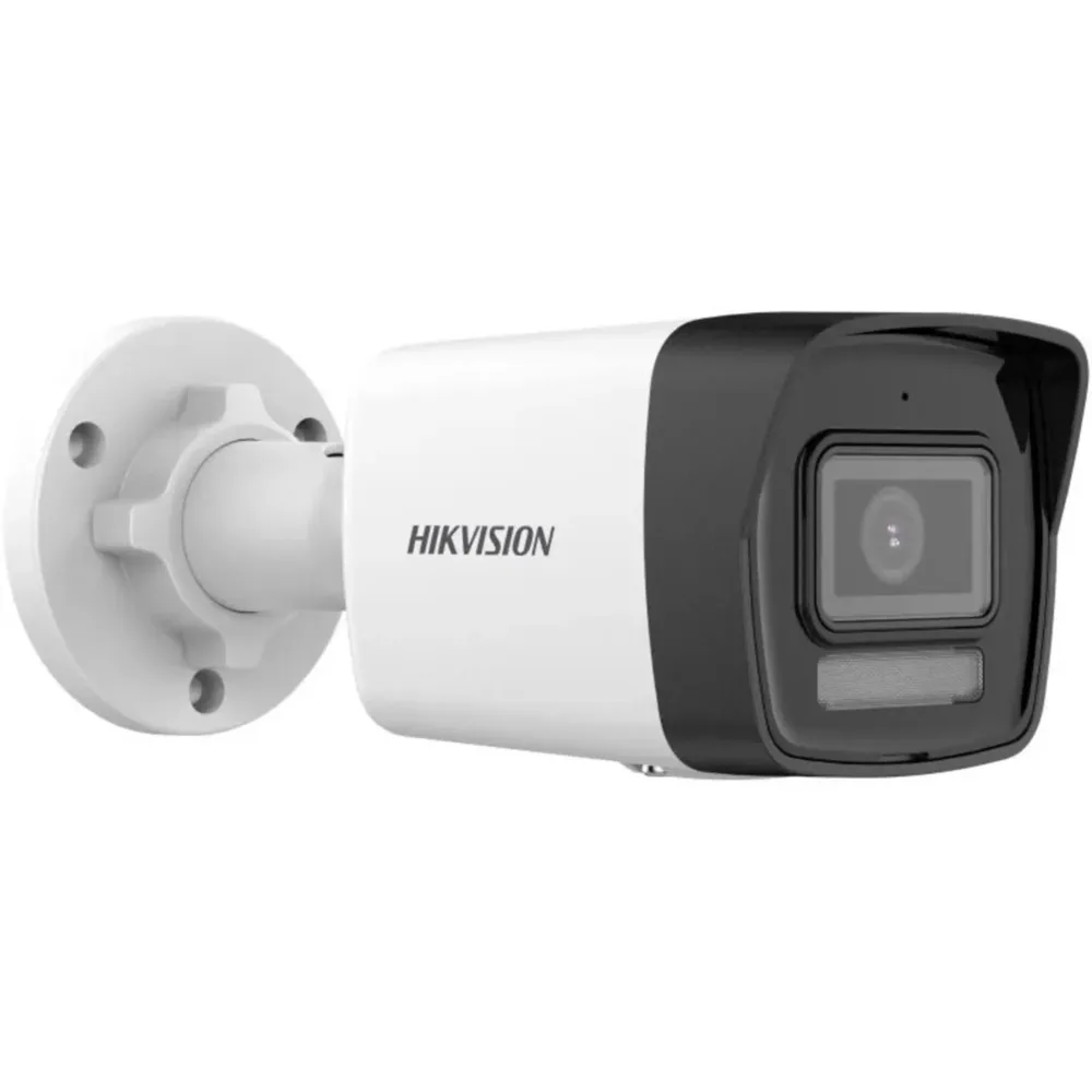 Cámara IP tipo bala Hikvision 4MP DS-2CD1043G2-LIU(F) con micrófono y luz híbrida