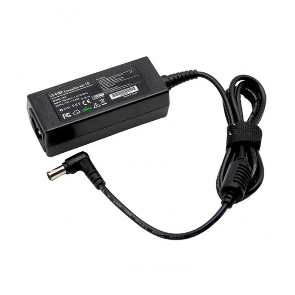 Cargador Monitor LG 19V 0.84A Punta 6.4x4.4 Negro Compatibilidad Total