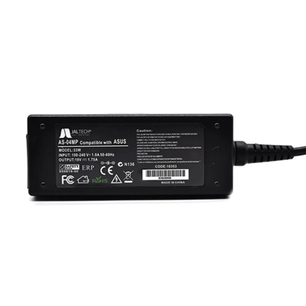 CARGADOR PARA MINI ASUS 19V 1.75A JALTECH – Punta 4.0 x 1.0 mm, cable plano
