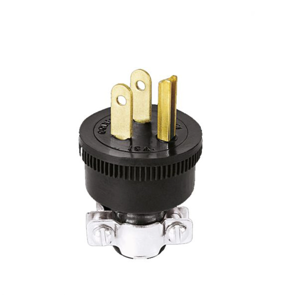 Clavija Encauchetada Macho 15A 250V con Polo a Tierra – Codelca