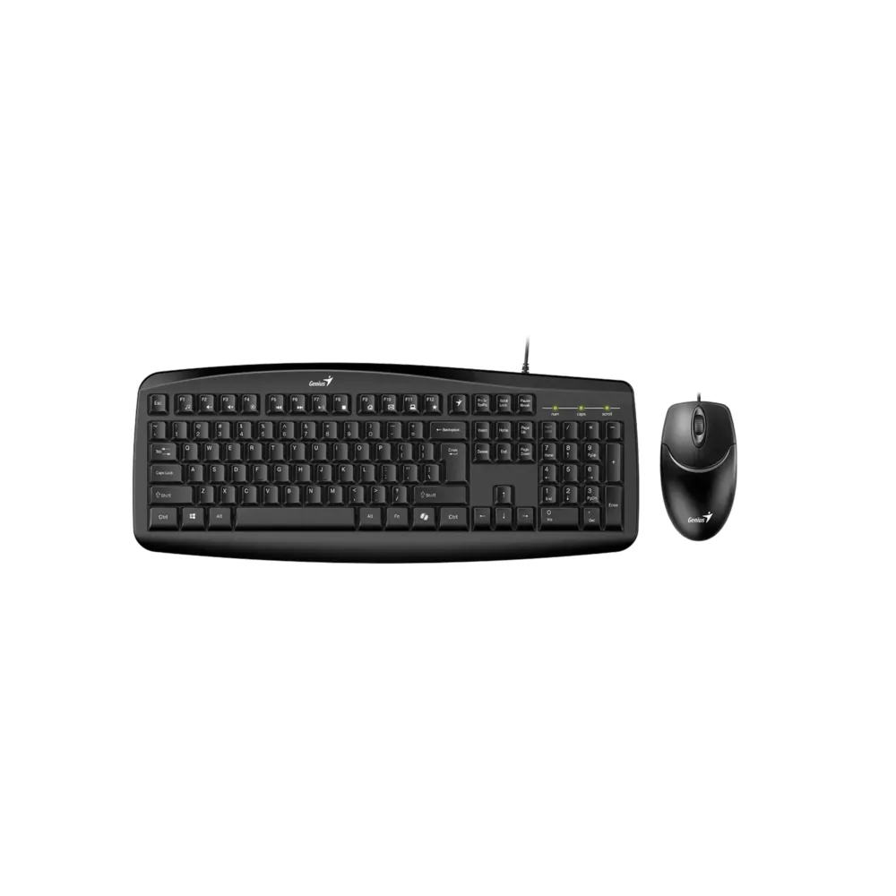 Combo Alámbrico Genius KM-200 – Teclado Multimedia + Mouse Óptico