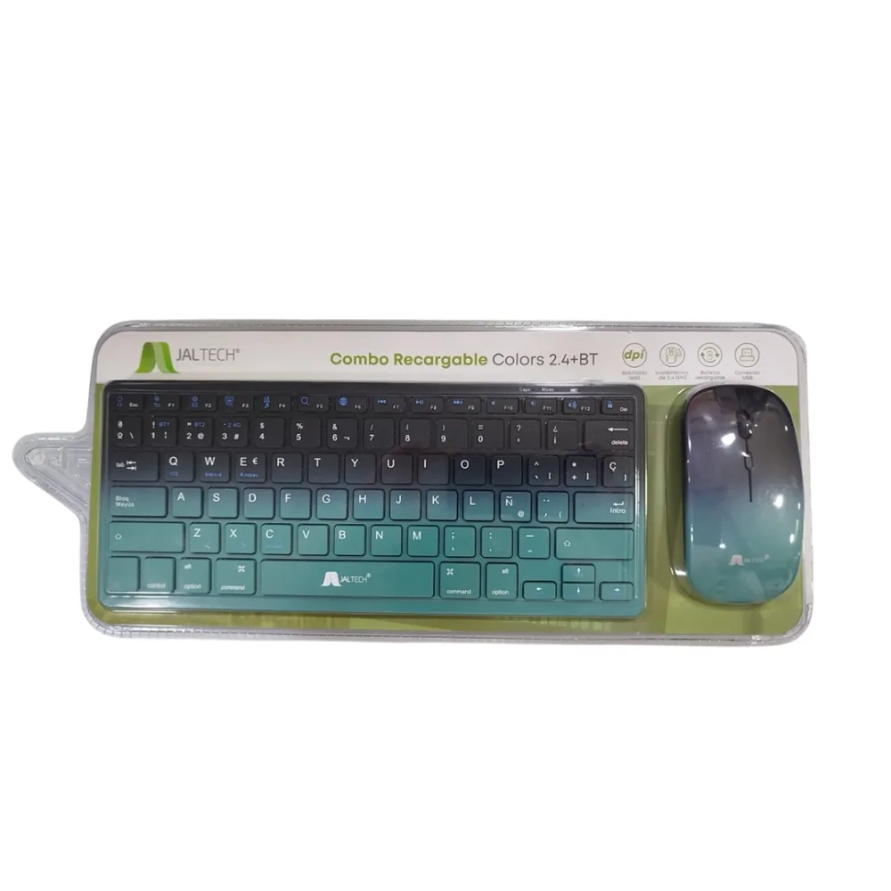 Combo Teclado y Mouse Recargable Jaltech Inalámbrico Batería Larga Duración