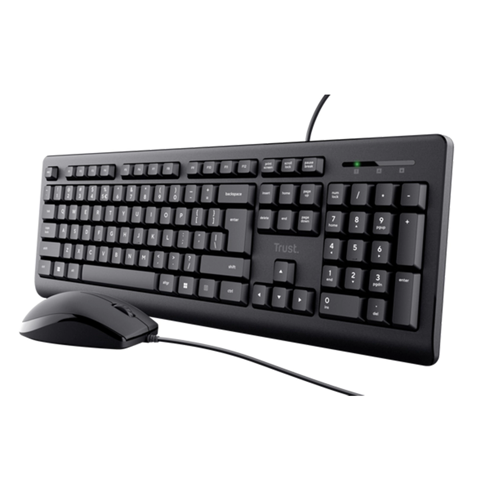 Combo teclado y Mouse Trust primo  alámbrico Negro