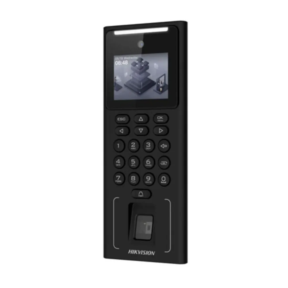 Control de acceso facial Hikvision DS-K1T321MFWX con huella, tarjeta y Wi-Fi