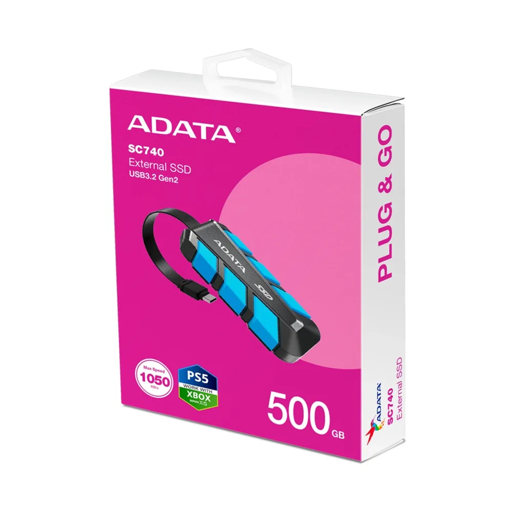 Disco Solido Externo 500GB Tipo C Adata SC740
