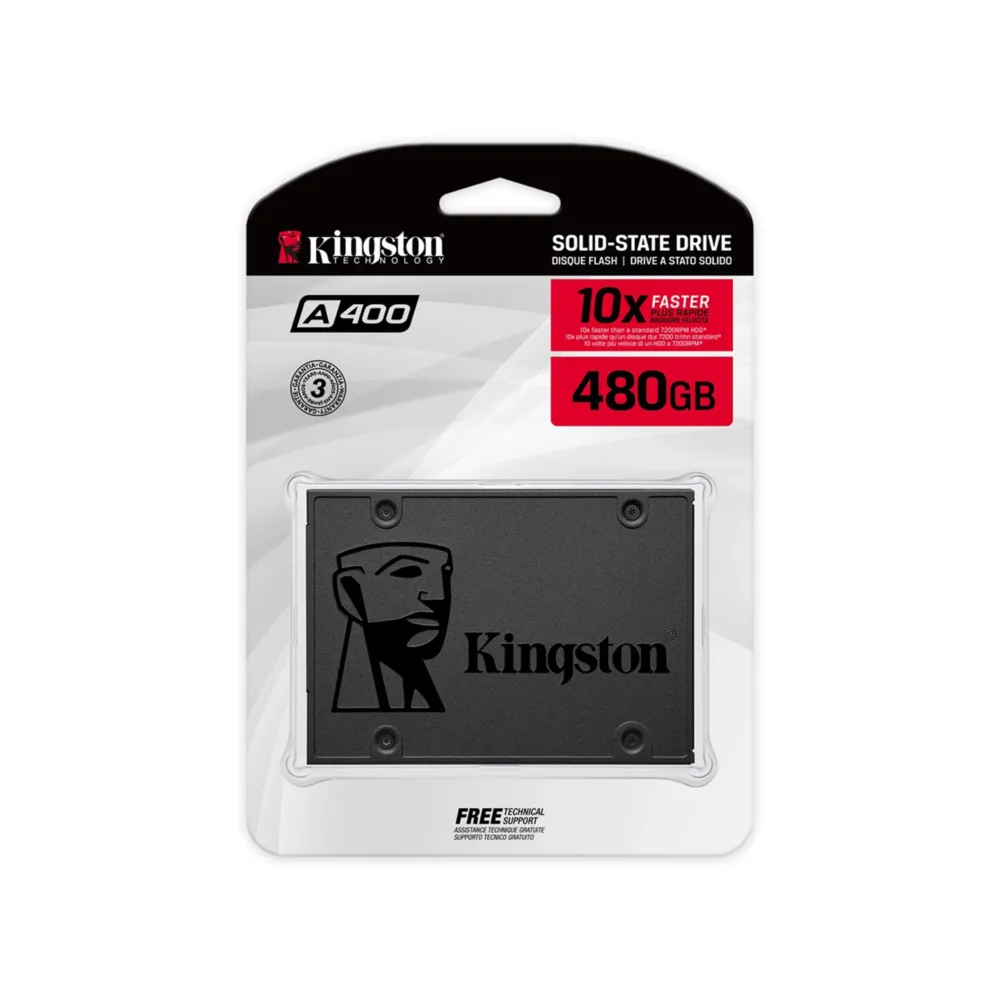 Disco Sólido 480GB Kingston A400 SATA III 3D NAND Ultra Rápido