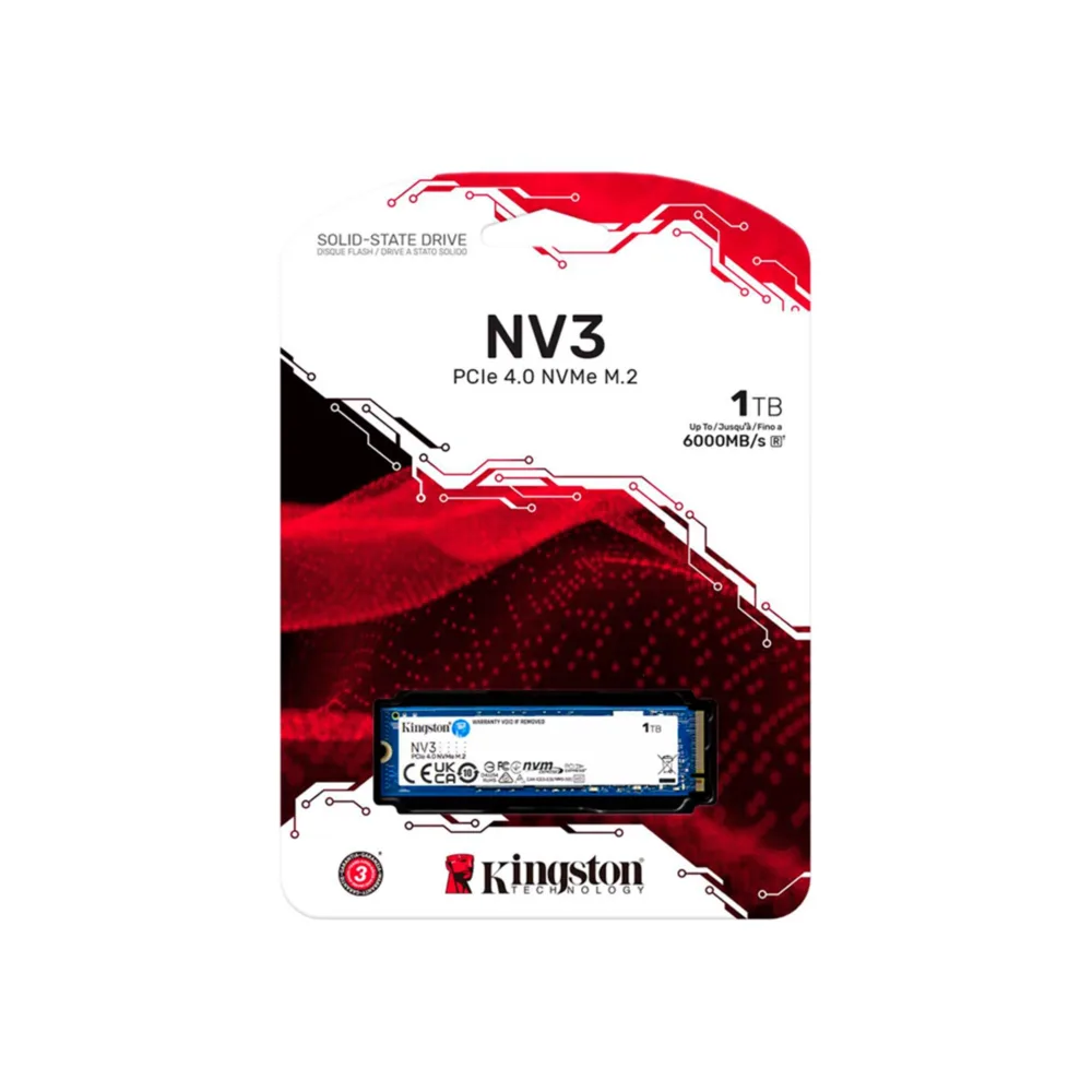 Disco Sólido SSD NVMe M.2 1TB Kingston Nv3