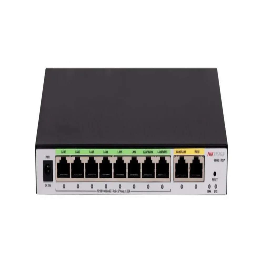 ENRUTADOR POE HIKVISION DS-3WG210GP-SI – 10 puertos Gigabit, 8 PoE, VPN, Firewall, 75W