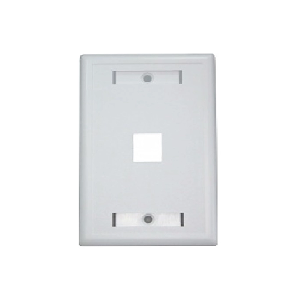 Face Plate Sencillo Powest | 1 puerto RJ45, retardante de llama, iconos Voz/Datos