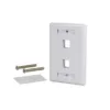 Face Plate Sencillo Powest | 1 puerto RJ45, retardante de llama, iconos Voz/Datos