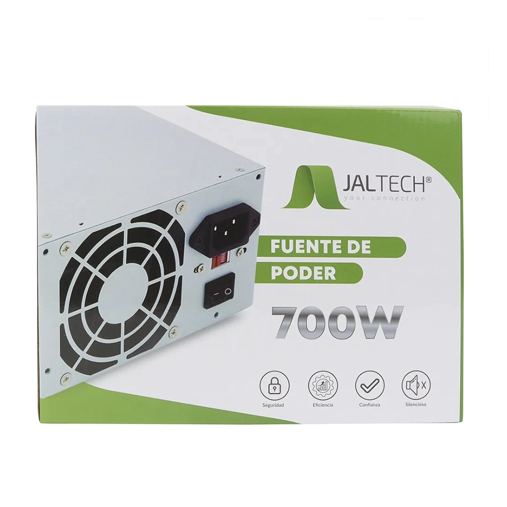 Fuente de Poder 750W con Cable Largo, Ventilador 8cm, Conectores SATA/IDE