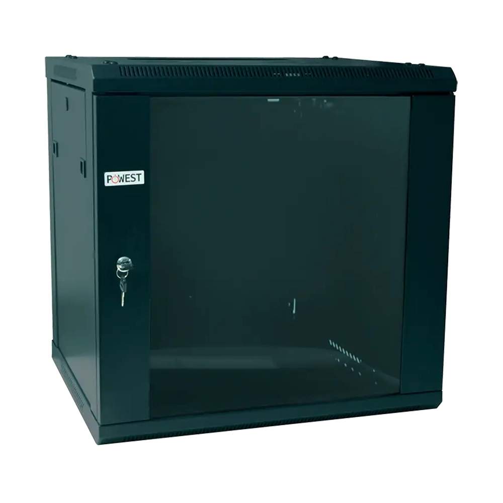 Gabinete de Pared Rack POWEST – Para Equipos de Red 5U a 11U, Puerta de Vidrio, Calibre 18