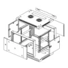 Gabinete de pared POWEST 11U 60x50 cm, rack 19", puerta de vidrio templado