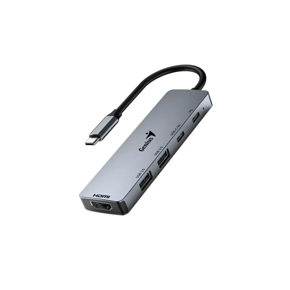 Hub Multipuerto USB 5 en 1 Genius UH-500 Gris Oscuro
