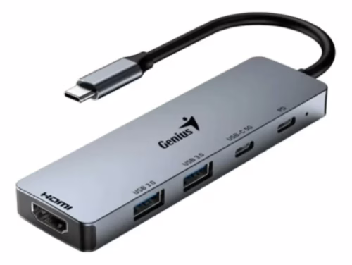 Hub Multipuerto USB 5 en 1 Genius UH-500 Gris Oscuro