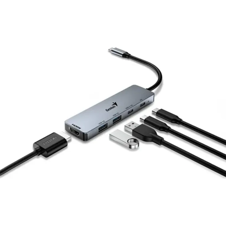 Hub Multipuerto Genius USB 5 en 1 Versatilidad Total para Dispositivos