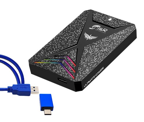 Caja Externa para Disco Duro 2.5" JHDD-004 Gamer RGB Type-C y USB 3.0