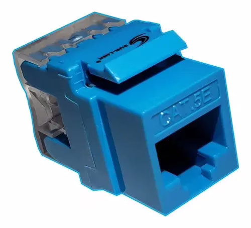Jack RJ45 Keystone Cat 5e UTP Azul – Conector de alto rendimiento para redes confiables