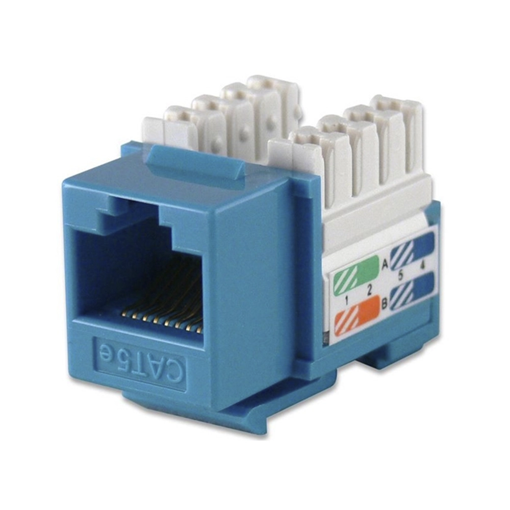 Jack RJ45 Keystone Cat 5e UTP Azul – Conector de alto rendimiento para redes confiables