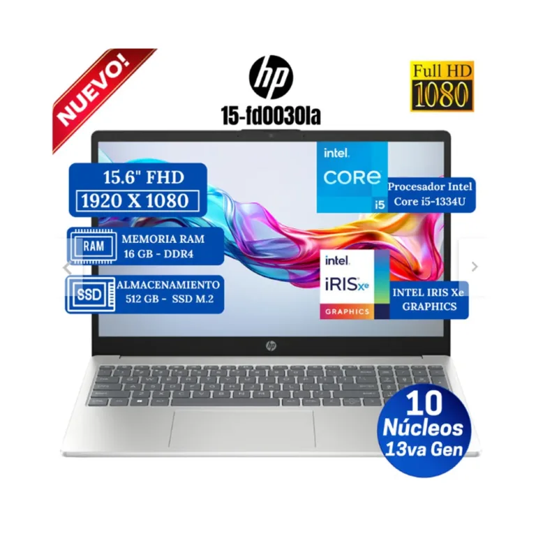 Laptop HP 15-fd0030la Core i5 16GB SSD 512GB Linux Plateada