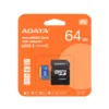 Memoria Micro SD Adata 64GB Clase 10 Velocidad 85MB/s A1