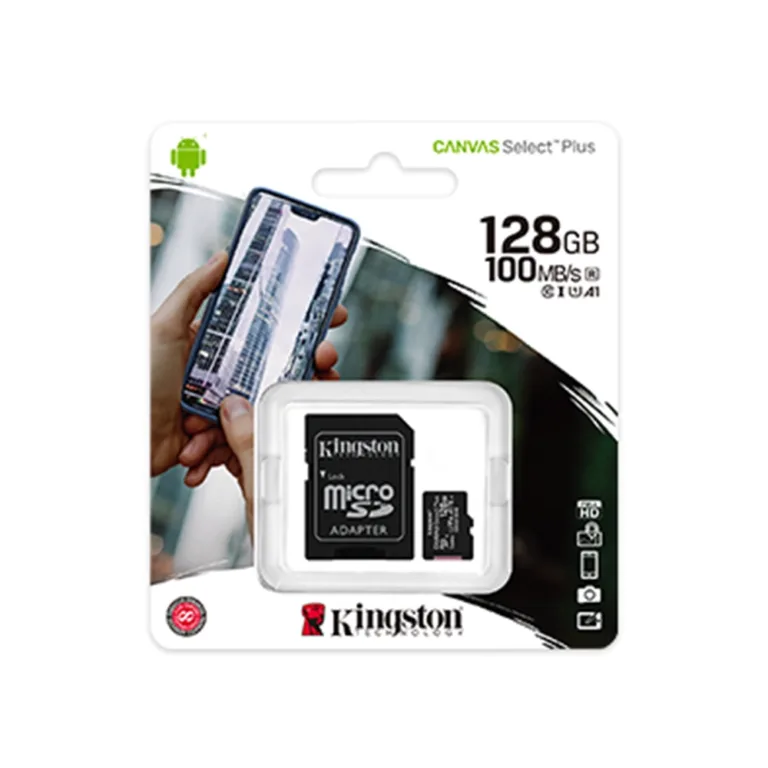 MicroSDXC Kingston Canvas Select 128GB Clase 10 A1 Adaptador SD Incluido