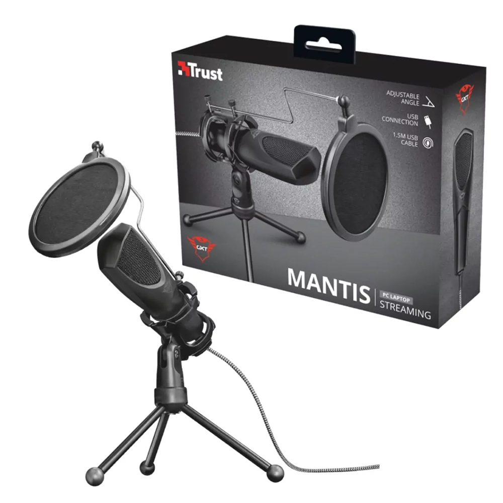 Micrófono transmisiónUSB Trust GXT232 Mantis Negro
